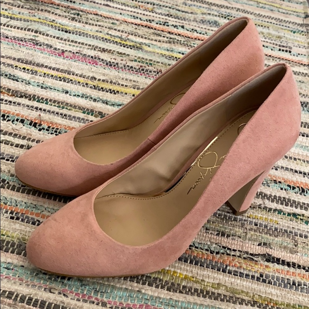 Pastel suede pink Jessica Simpson heels